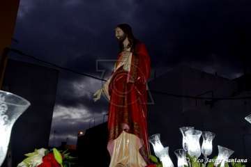  Procesión sin presencia policial en Ojos de Garza (Foto TA)
